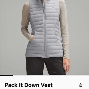 Lululemon pack it down vest in great condition baby blue size 4